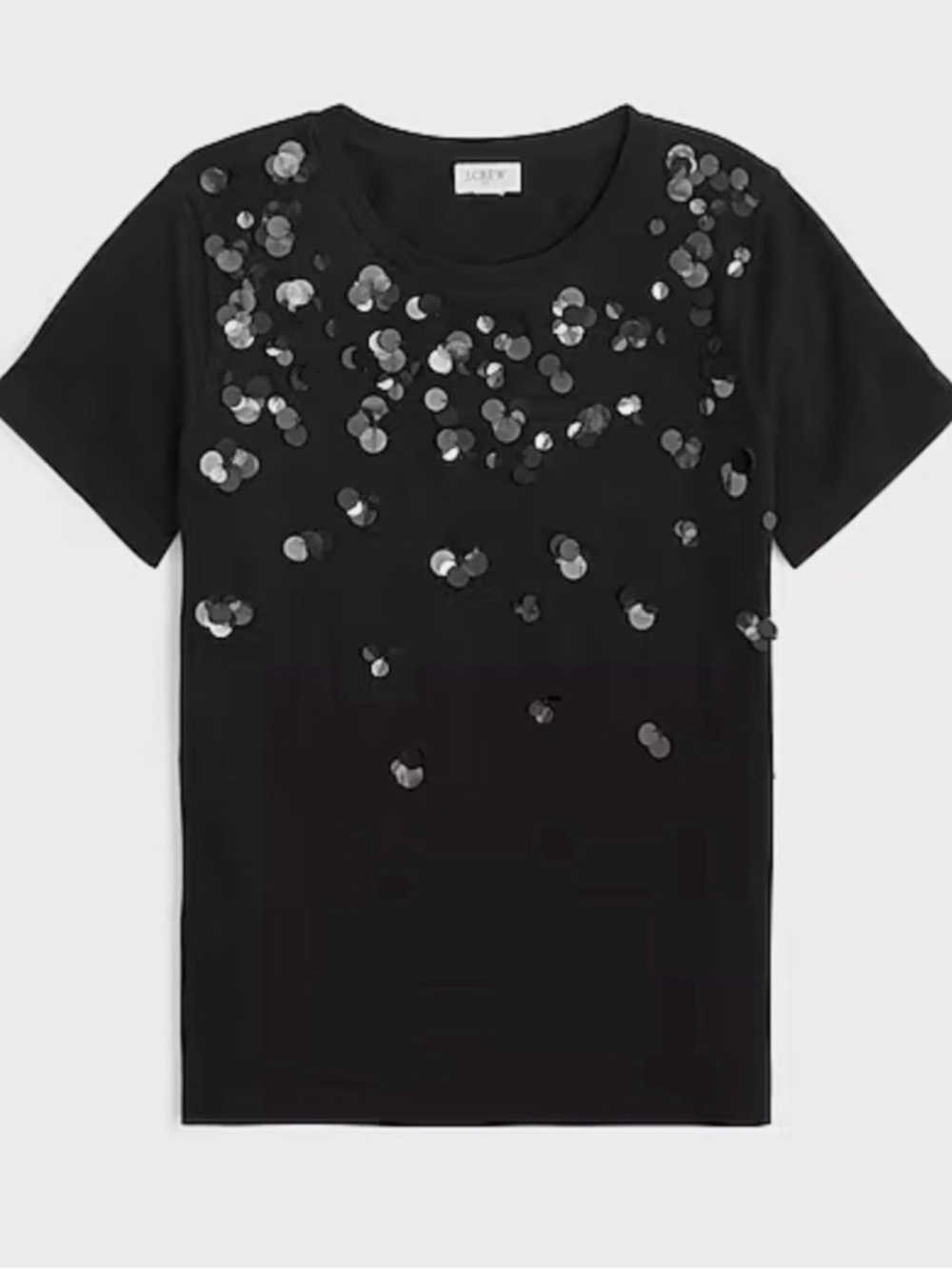 J. Crew Factory Black Short-Sleeve Sequin Tee Women’s